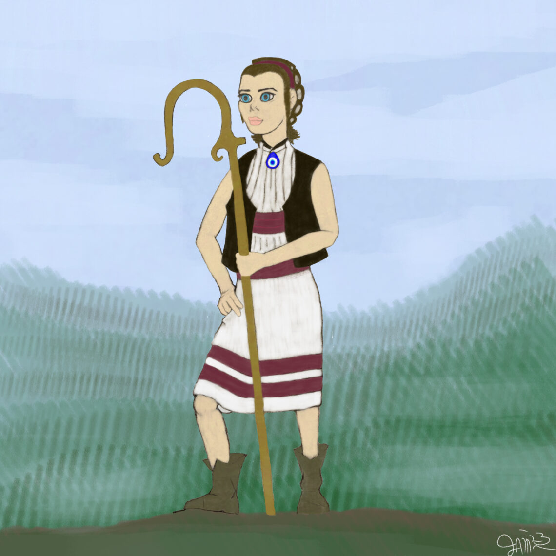 Stylized Croatian Peasant Girl